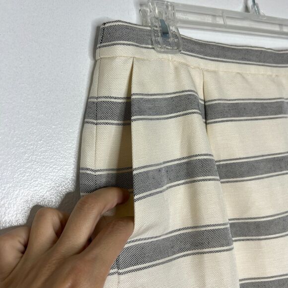 J Crew Striped Linen Silk Pencil Skirt Women's Size 8 Classic Fit - Picture 3 of 11